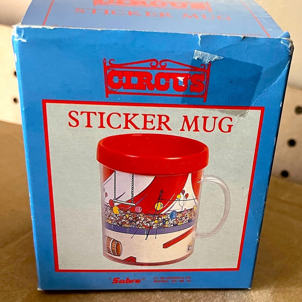 Circus Sticker Craft Mug NIB
